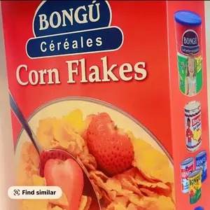 Bongu Corn Flakes - Céréales with Strawberries and Cream Flavor - Breakfast Cereal for a Delicious Start to Your Day
