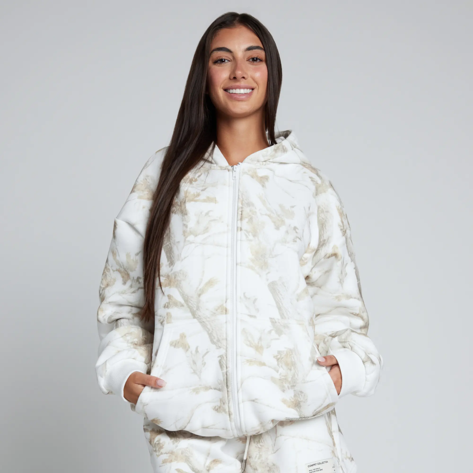 Comfrt | Camo Zip Hoodie | Oversized Camo Full Zip Up Hoodie