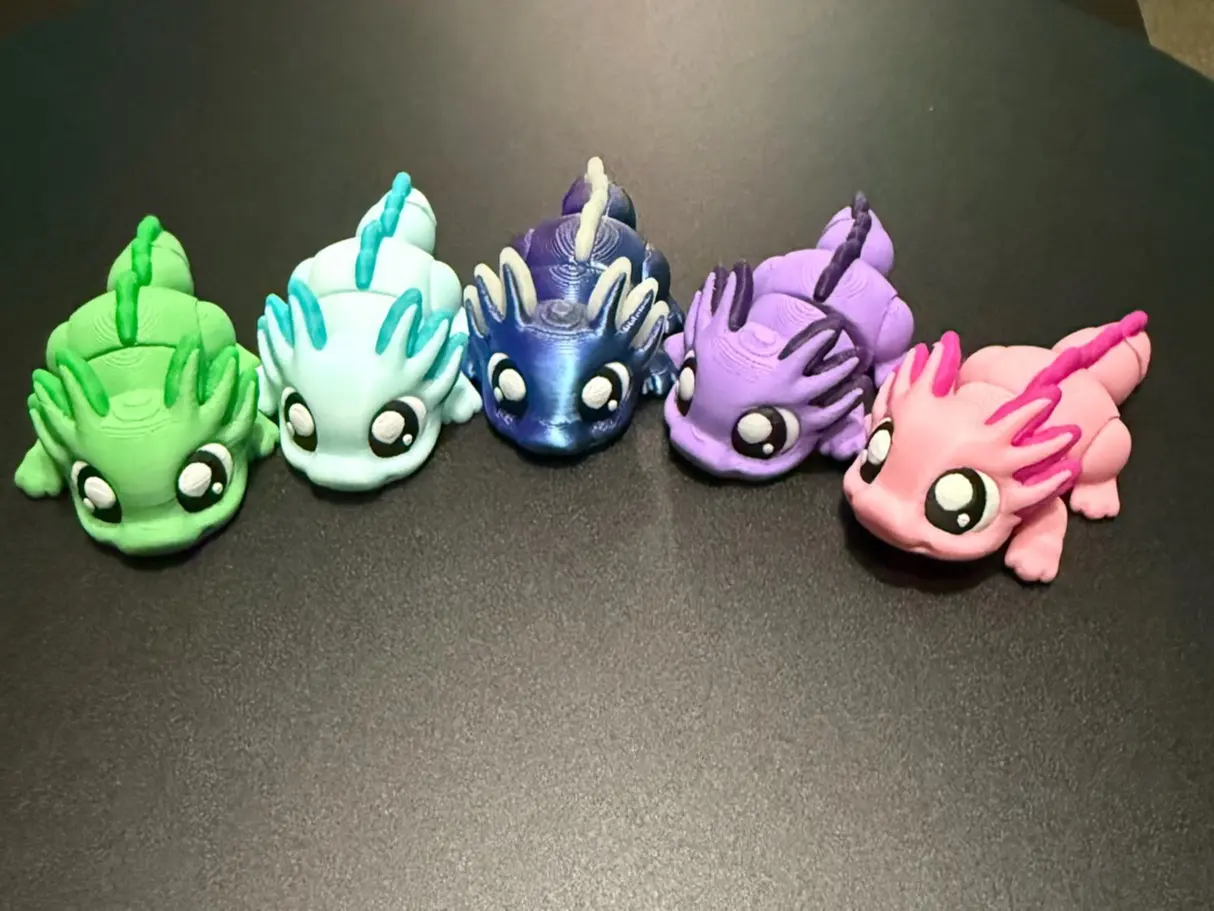 Bundle with Exclusive Glow in the Dark Axolotl - Cute Figure - 3D Printed - Figurine – Desk & Shelf Collectible, Multiple Colors