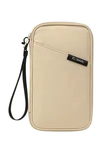 Simple Oxford Fabric Document Bag, Passport Cover, Waterproof Anti-Theft Multi-Layer Large Capacity with Wrist Strap, Portable Travel Business Trip Passport Card Holder