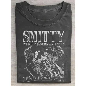 3D Artistry Store 1 piece, 230g washed, hooded skull print T-shirt, high-quality batik cotton retro fashion brand T-shirt, suitable for summer T-shirt with a certain thickness, gift for festivals