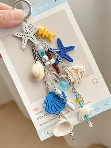 New Starfish Keychain Ocean Series Pendant, Summer Element Bag Charm, Car Accessory, Stylish Sea Life Key Holder, Unique Gift Idea