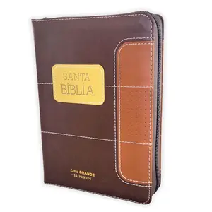Biblia con Cierre Compacta 11 puntos RV1960 imit duotono negro y marrón con índice
