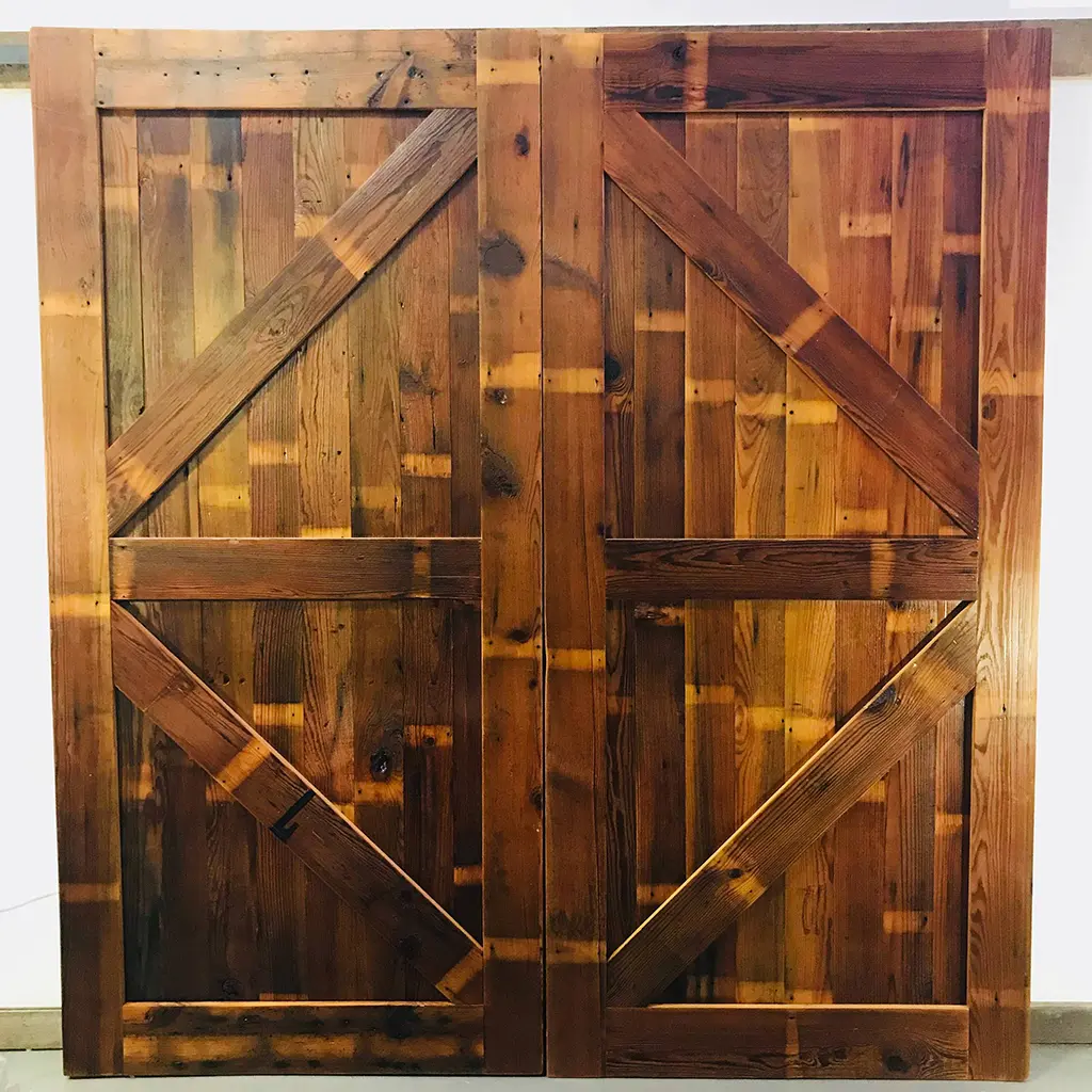 Rustic K-Bar Style Barn Door - Two-Door, Sliding (40" x 85")