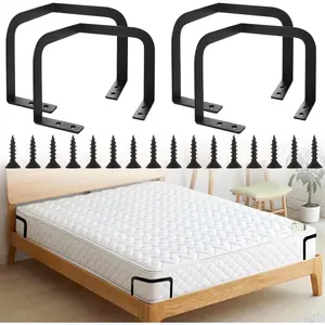 4PCS Metal Mattress Slide Stopper, Mattress Retainer Bar for Adjustable Beds, Non Slip Mattress Gripper, Mattress Stabilizer, Prevents Mattress Sliding for Bedroom Bed Frame