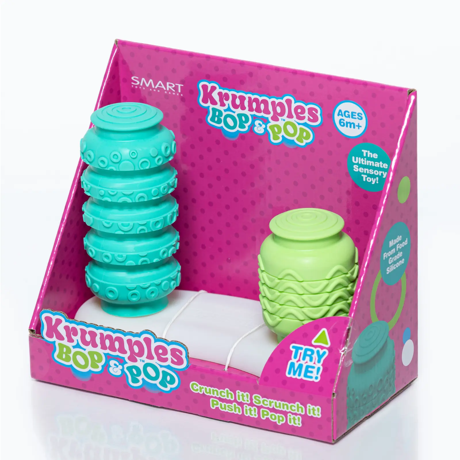 Krumples BOP & POP – Winner 2026 ASTRA Star - Sensory Silicone Baby Toy for Ages 6 Months+ | Food-Grade Silicone | Develops Motor Skills | Squish, Push & Pop Fun