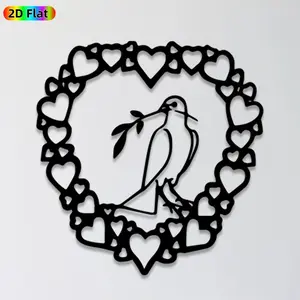 1pc Dove & Heart Metal Wall Art, Romantic Dove Statue Mural, Ideal Gift for Valentine's Day, Wedding Anniversary, Love Decor Enthusiasts,  Wall Sculptures, Perfect for Bedroom Wall & Garden Fence Wall, Charming Romantic Home Decor