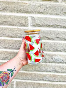 Watermelon Glass Can Cup
