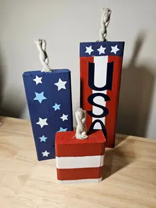 Set of 3 Wooden Firecrackers Fireworks