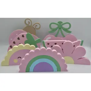 7-Piece 3D Printed Pastel Nursery Decor Set, Decorative Strawberry, Watermelon, Flower Accents for Window Display