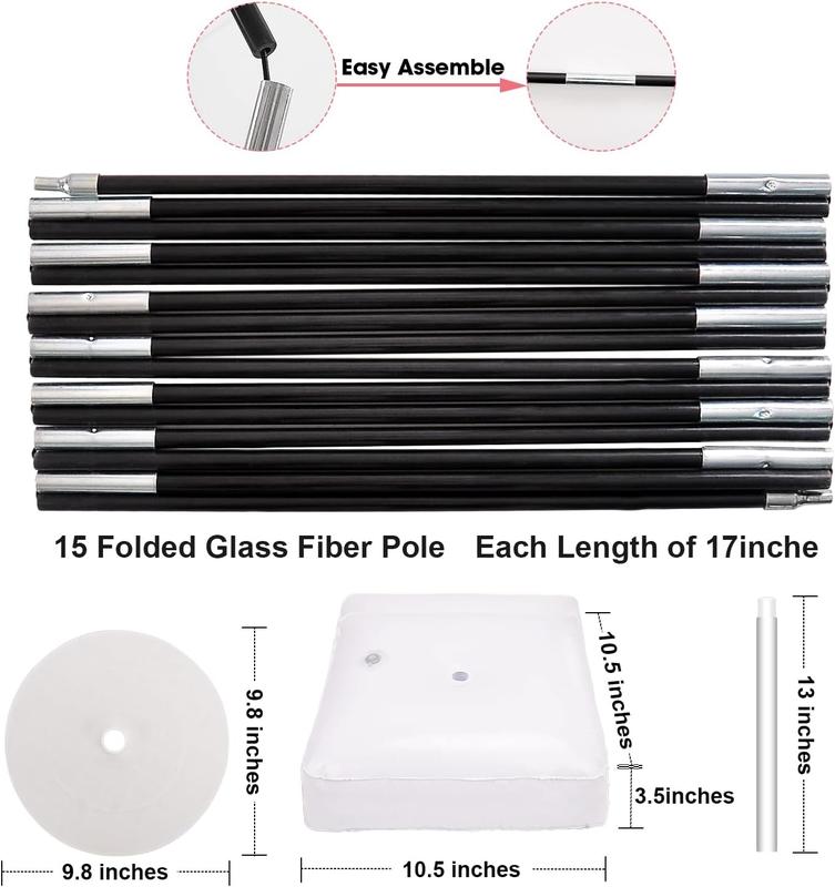 Balloon Arch Kit 9FT Height & 10FT Width Adjustable Stand with Glass Fiber Poles PVC Base Water Bags Pump Clips Knotter Ropes for Wedding Baby Shower Gender Reveal Graduation Birthday Decorations