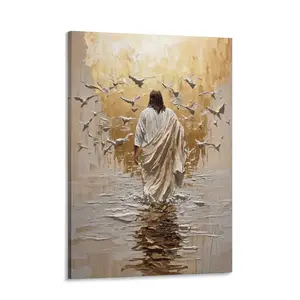 Serenity in Faith - Inspirational  Canvas  for Living Room, Religious Wall Decor, Christian Artwork, Spiritual  Decor, Faithful  for Church, Christian Gifts, Peaceful  Painting for  and Office art home Jesus
