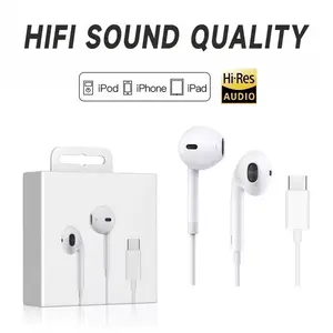 Wired Headphones | Type-C/Lightning Ports | For iPhone 17-12 | In-Line Mic & Control