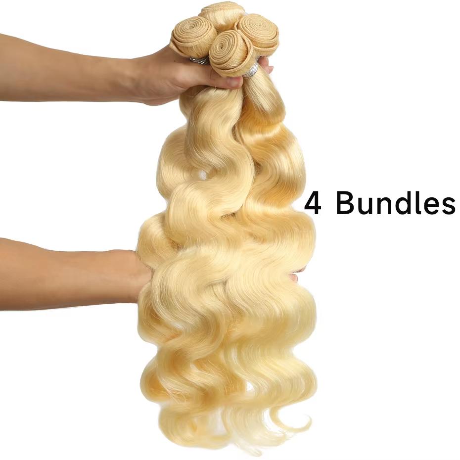 Rovess 613 Blonde Body Wave Bundles 12A Brazilian Virgin Human Hair Extensions 100% Unprocessed Real Hair for Women