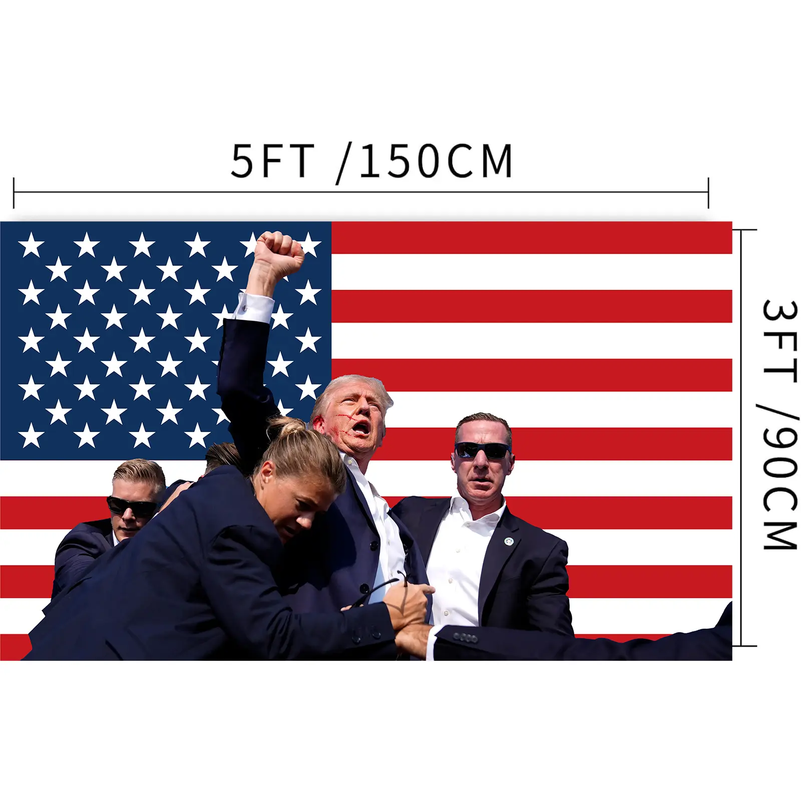 Trump Flag, Trump Assassination Attempt Flag, Trump Rally Flag, God Bless Trump, MAGA Trump Flag, Trump Supporters Flag, 2024 Trump Flag Banners