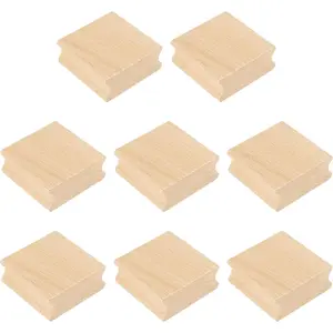 50x50mm Wooden Stamp Block 8 Pcs Blank Rubber Stamp Mounts Beech Hard Wood Blocks for Making DIY Crafting Wood Color