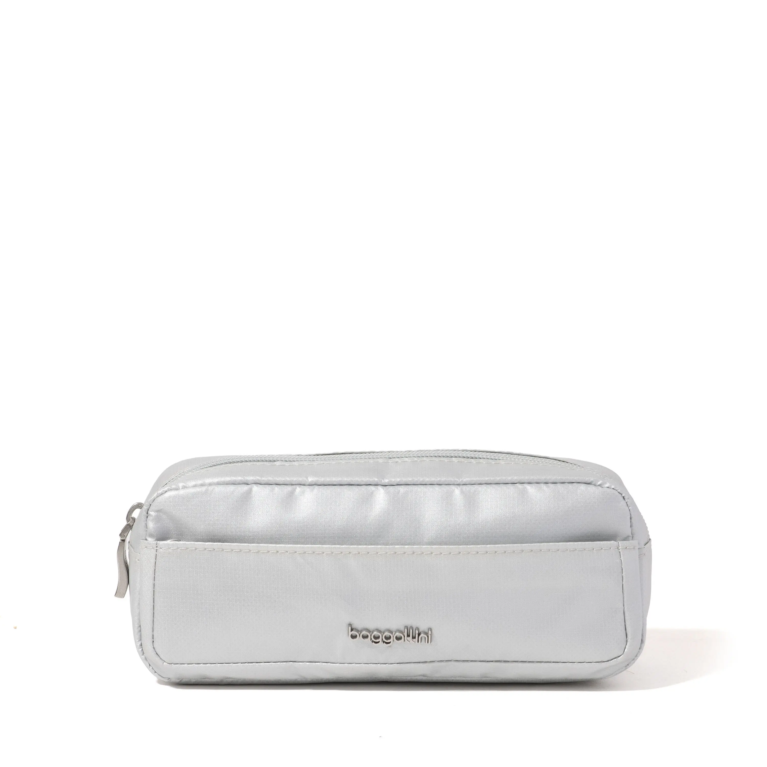 baggallini Women's Long Pocket Travel Cosmetic Bag with Zip Closure, Vanity Purse