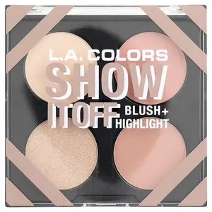L.A. Colors Blush + Highlight Palette, CFP637 Show It Off, 0.49 oz (14 g)