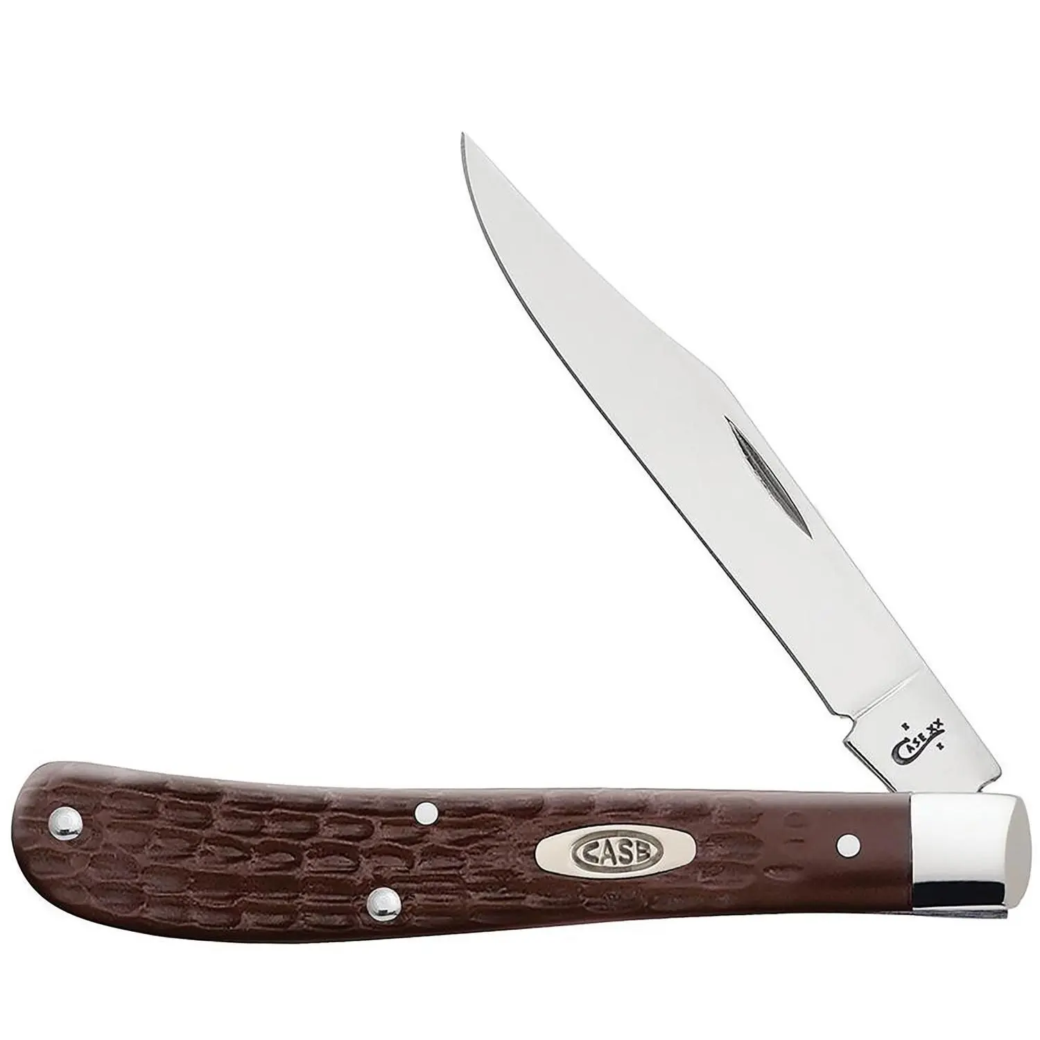 Case 00135 Slimline Trapper Pocket Knife, Stainless Steel/brown, 4-1/8-in. Blade