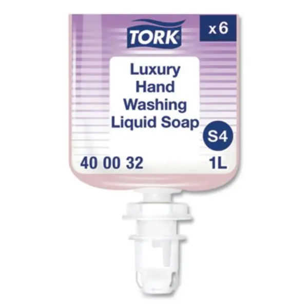 212 MAIN Tork Luxury Scented Liquid Soap, 1L Soft Rose Fragrance, Smooth Cleanser with Cleansing Blend, Fast-Refill Body Care (Refills in Less Than 10 Seconds), 6-Pack Bathroom Home Supplies