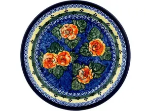 Polish Pottery Plate 11" Cabbage Roses