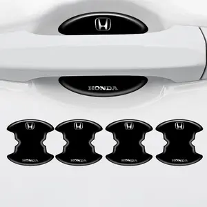 Car Door Handle Bowl Stickers Anti-Collision Protector, Car Decals for Honda Mugen Power Civic Fit Accord Crv 5th Jazz Crz Hrv Pilot Odyssey