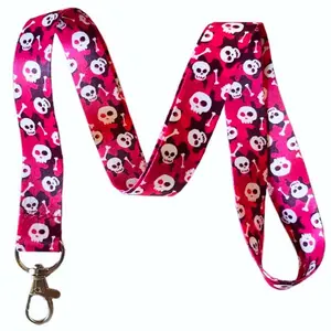 Execucat Lanyard - Camouflage Skulls (Pink) - ID Badge Holder & Keychain