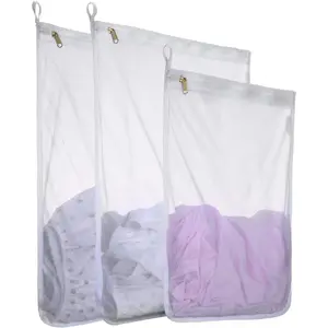 Mesh Laundry Bags, Delicates Garment Washing Bags for Travel/College, Durable Zipper Closure (2 Large 1 Medium)