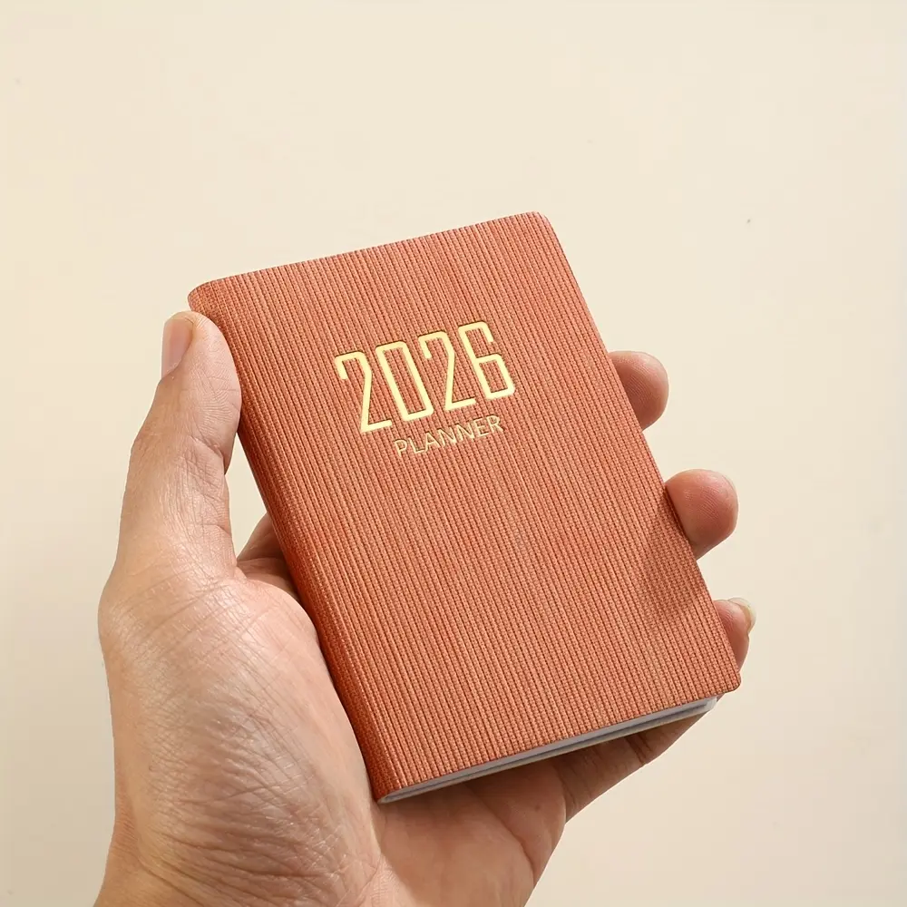A7 Mini Weekly Planner 2026, 128 Pages - Thin Pocket Calendar with Daily & Weekly Layout, PU Leather Cover, 4.17x3.07 Inches, English, Adult Weekly Planner | Sleek Weekly Planner | PU Leather Cover Planner Notebook Weekly Planner Notepad Schedule Planner