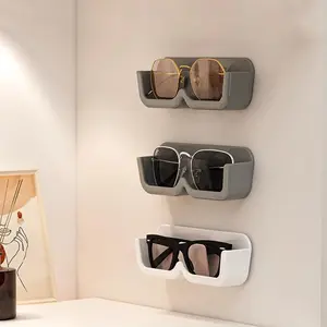 Wall Mounted Sunglasses Storage Rack, 3 Counts Glasses Storage Rack, Eyeglasses Display Rack, Home Organizer for Bedroom Bathroom, Bathroom Accessories Organizer, Wall Mounted Holder