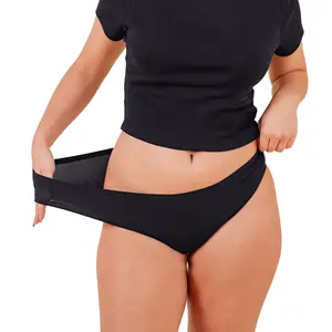 Pixie Organic Cotton Period Underwear for Women, Teens & Plus Size – Leakproof Bikini with BloatFit Technology for Feminine Care, Soft & Breathable, Absorbs 5–7 Tampons – Size XS Black