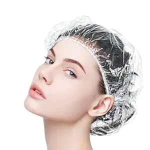 Disposable Shower Caps 200pcs Hair Processing Clear Plastic Caps For Spa Home Use Hotel and Hair Salon Plastic Clear Elastic Bath Cap