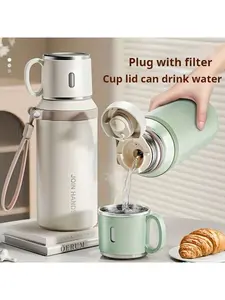 316 Stainless Steel Vacuum Insulated Bottle, Portable Outdoor Water Bottle with Rope, Hot & Cold Retention, Mother's Day Pink Gift Set