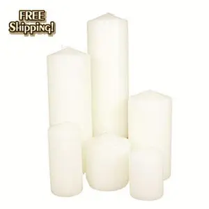 Ivory Pillar Candle Assortment - 2x3, 2x4.5, 3x4, 3x6, 3x9, 3x12 - Set of 216