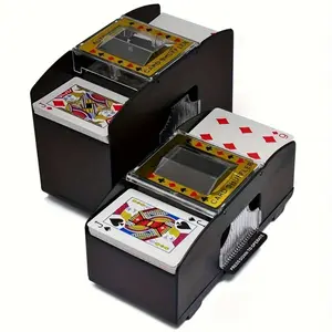 Dual-Card Electric Automatic Shuffler – High-Quality ABS, Battery-Powered Poker & Game Card Mixer with Transparent Window, Perfect for Family Game Night & Card Enthusiasts, Card Game Enhancer| Compact Card Mixer| Wearresistant Construction