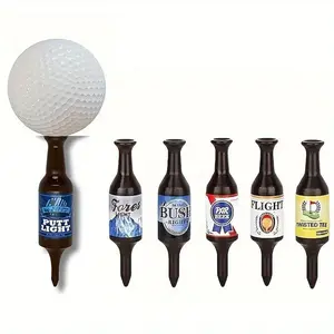 Golf Ball Nail, 6 Counts/set Mini Beer Bottle Shaped Golf Ball Nail, Durable ABS Material Golf Ball Accessories for Enthusiasts, Christmas Gift