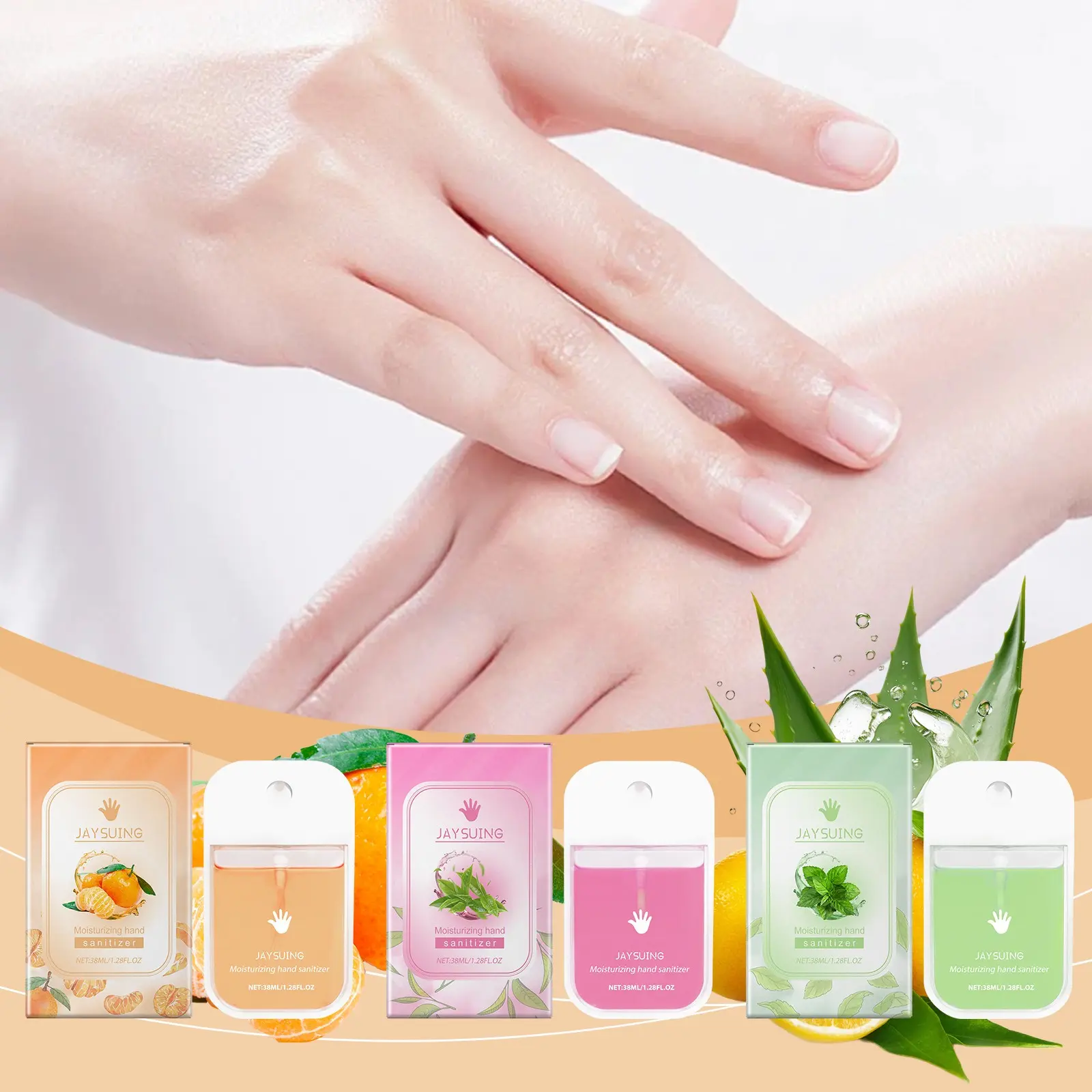 38ML Portable Hand Sanitizer Spray, Quick-Dry Gentle Refreshing, Fresh Scent, Comprehensive Protection, Ideal for Outdoors, Travel, School