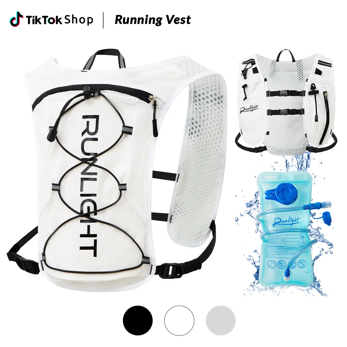Leak-Proof 1.5L Water Bladder Running Hydration Vest Backpack, Lightweight Breathable Hydration Pack for Marathon, Trail Running, Cycling, Unisex Men Women Best Gift