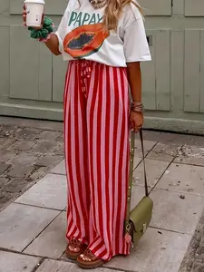 2023 Spring and Autumn Fashion New Women's Drawstring Loose Wide-Leg Pants Comfortable Fashion Long Pants Casual Wear