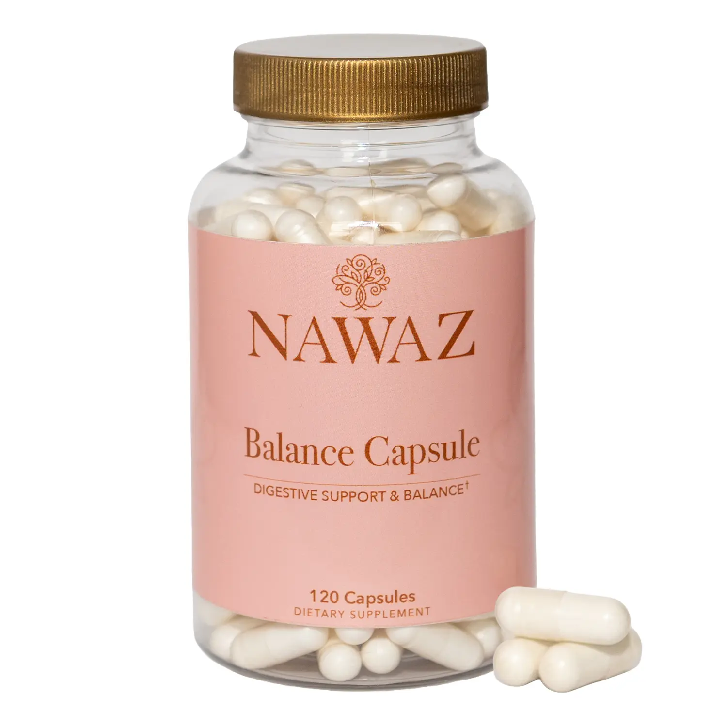 NAWAZ Balance Capsules - 650mg Edible Sodium Bicarbonate Delay-Release Dietary Supplements, Gluten-Free, GMO-Free, Easy to Add to Daily Routine, Mineral Support for Digestive Health, 36-Month Shelf Life