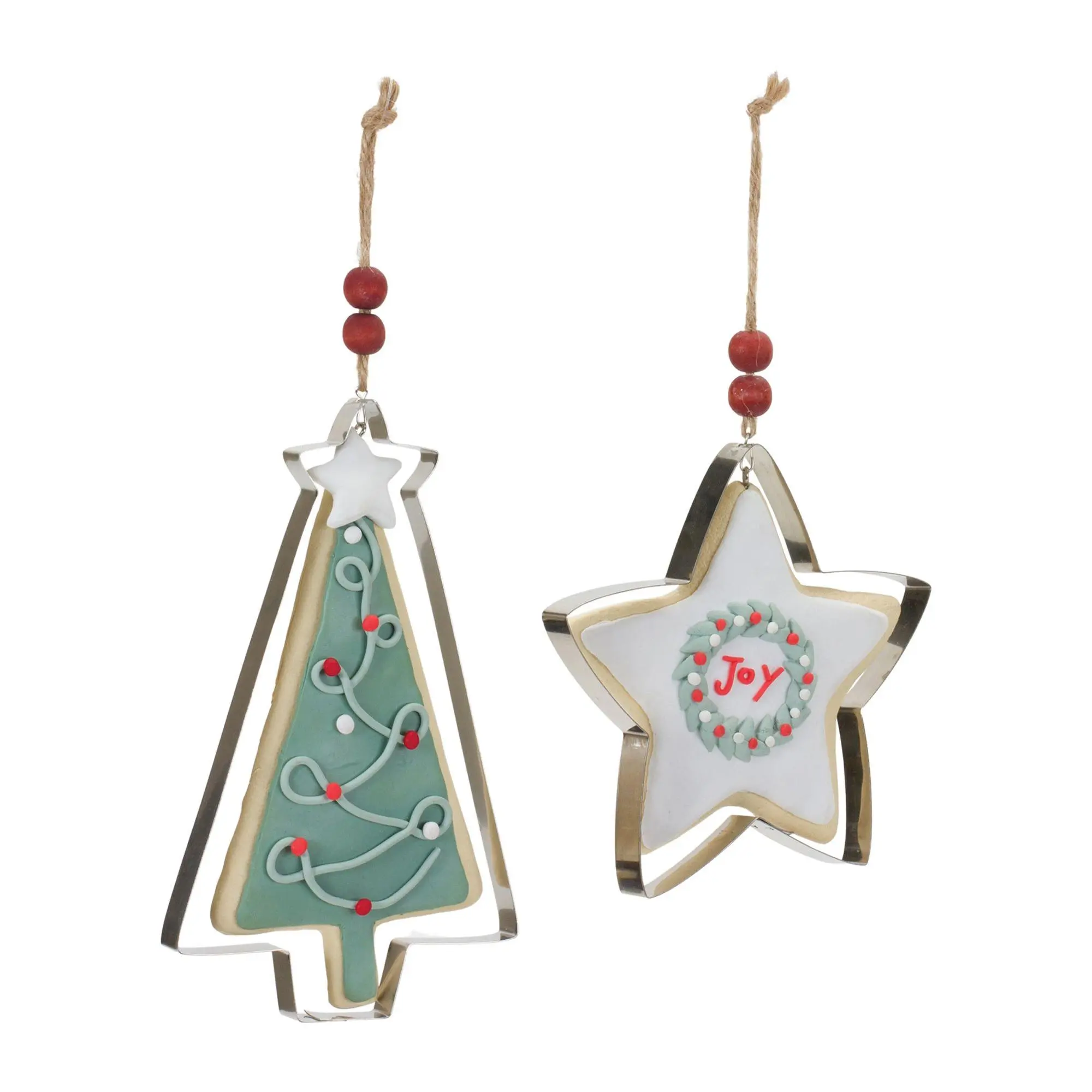Melrose Tree and Star Cookie Cutter Ornament (Set of 12)