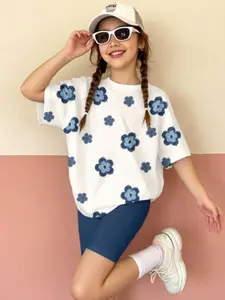 Girls' 2-Piece Set T-Shirt & Shorts, Simple Printed Short Sleeve Top, Fashionable Street Style, Perfect Gift, Outdoor Activities