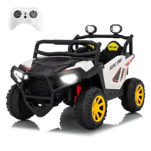 24V 2-Seater Electric UTV for Big Kids, 4-Wheeler Suspension,3 Speeds, Remote, Bluetooth, Lights