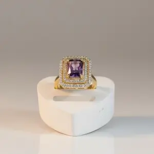 anillo 280 gold plated color violeta