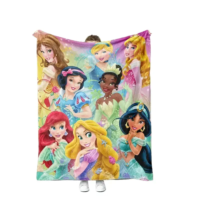 [SummerVibes] DISNEY CLASSIC Princess Blanket - Cartoon Blanket, Soft and Cozy for Outdoor Camping, Perfect Gift