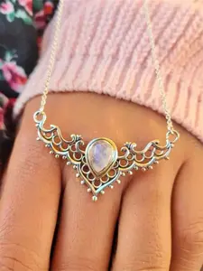 1 PC Retro Style Faux Moonstone Necklace Pendant For Women For Wedding Anniversary Party Jewelry Valentine's Day Gift, Birthday Gift Jewelry