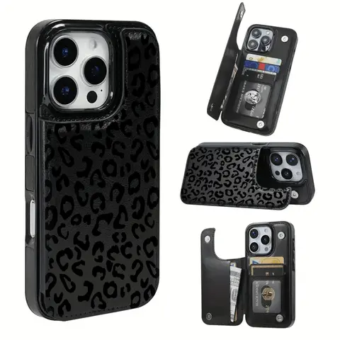 Hyperrealism Animals Print TPU Waterproof Cellphone Cover - Elegant, Minimalist Stylish Accessory with Card Slots for Bank Cards, Compatible with iPhone 16 Pro Max, 16, 15 Pro, 14 Plus