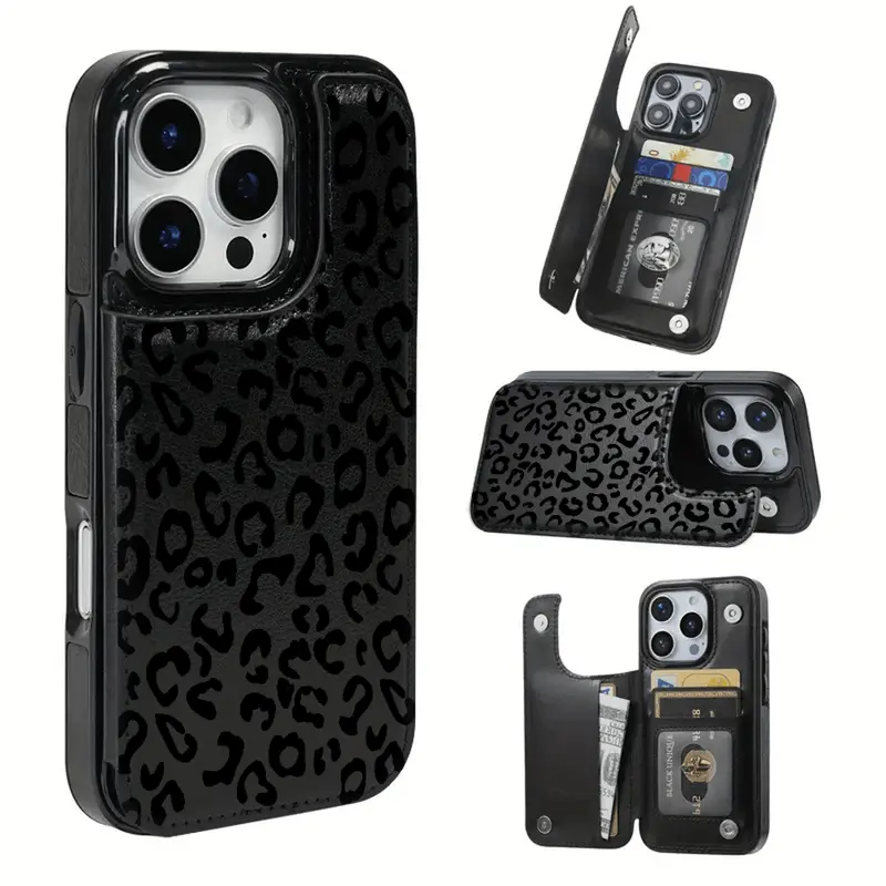 Hyperrealism Animals Print TPU Waterproof Cellphone Cover - Elegant, Minimalist Stylish Accessory with Card Slots for Bank Cards, Compatible with iPhone 16 Pro Max, 16, 15 Pro, 14 Plus