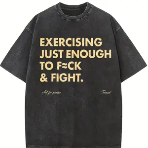 EXERCISING JUST ENOUGH TO F≈CK & FIGHT Funny Shirt for Men & Women, Gift for Her and Him Unisex T-shirt For Man And Woman, Tshirt, Streetwear Style, Retro Vintage Y2k