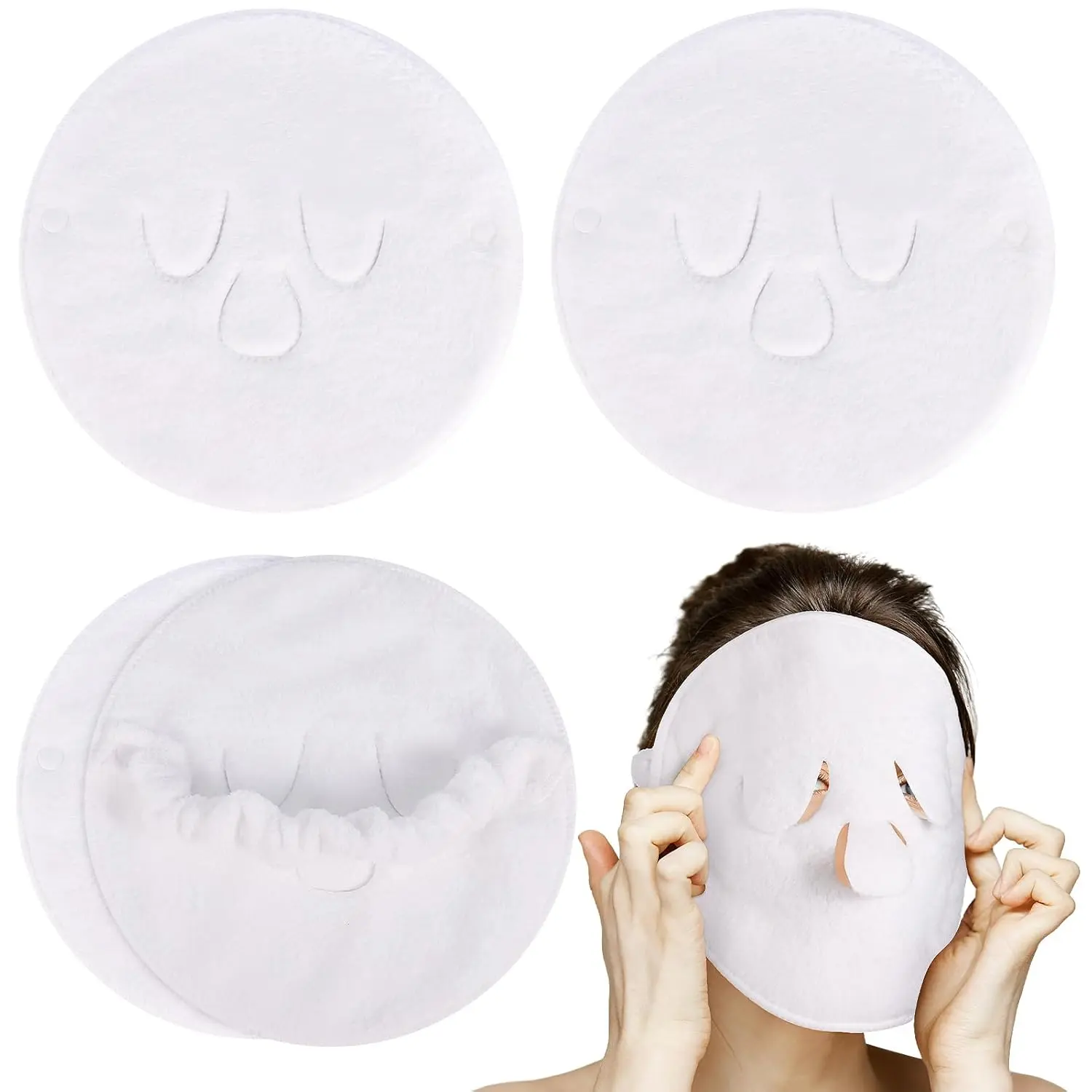 4 Pack Reusable Face Steaming Towel Cold Hot Compress Moisturizing Beauty Skin Care Spa Towels for Women Girls Beauty Salons